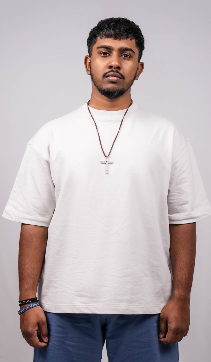 Cloud Grey Over Sized Fit T-Shirt - Shop For Asha