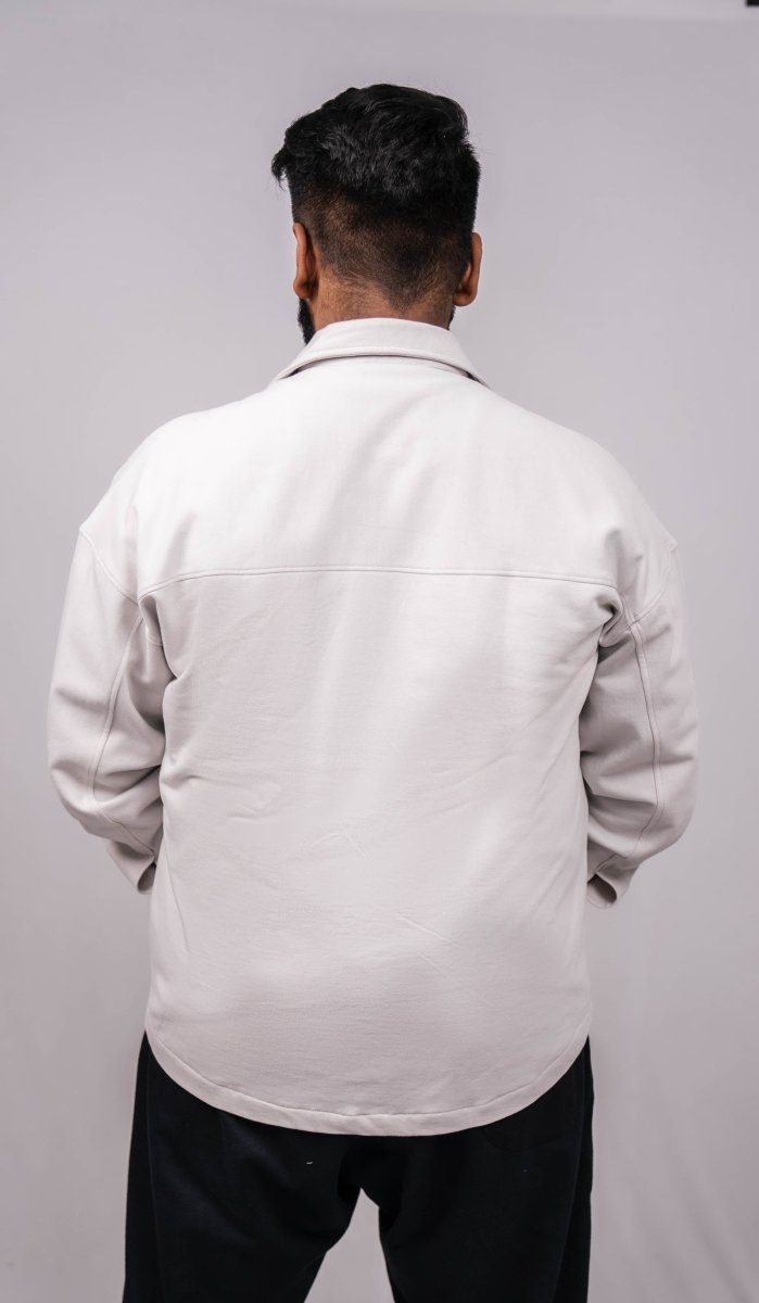 Cloud Grey Regular Fit Shacket - Shop For Asha