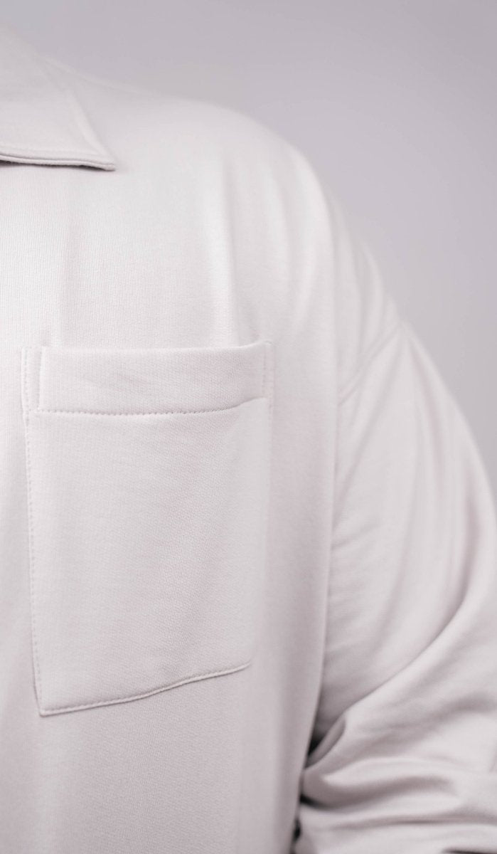 Cloud Grey Regular Fit Shacket - Shop For Asha