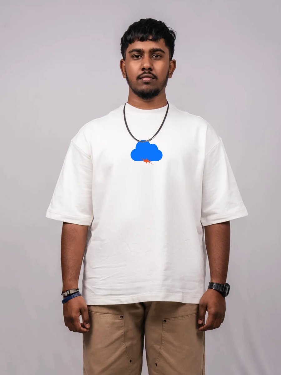Clouds of Witness Pearl White Over Sized Fit T-Shirt - Shop For Asha