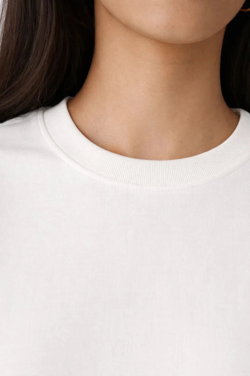 Coconut White Crew Neck T-Shirt - Shop For Asha