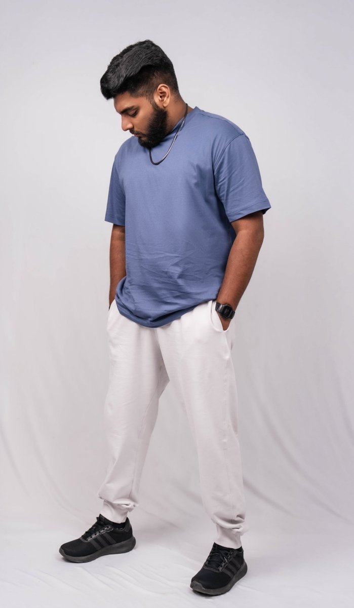 Crown Blue Crew Neck Regular Fit T-shirt - Shop For Asha