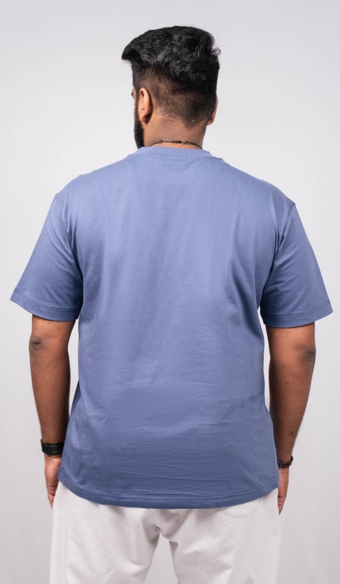 Crown Blue Crew Neck Regular Fit T-shirt - Shop For Asha