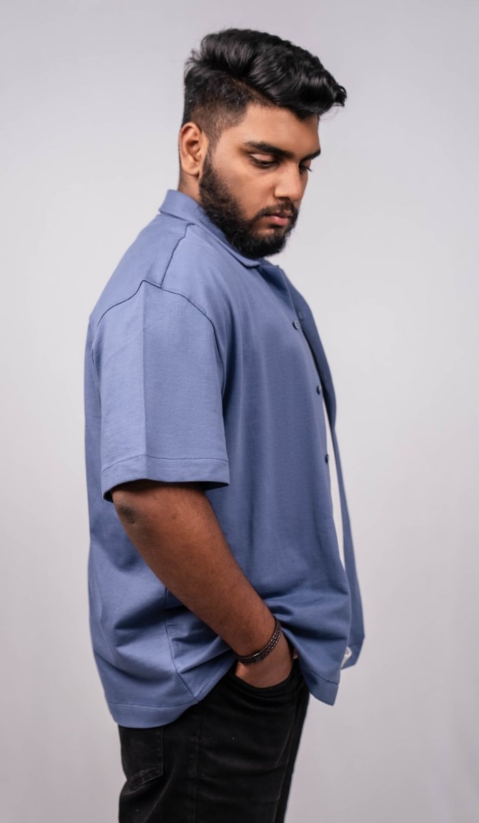 Crown Blue Resort Collar Shirt - Shop For Asha