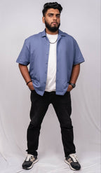 Crown Blue Resort Collar Shirt - Shop For Asha
