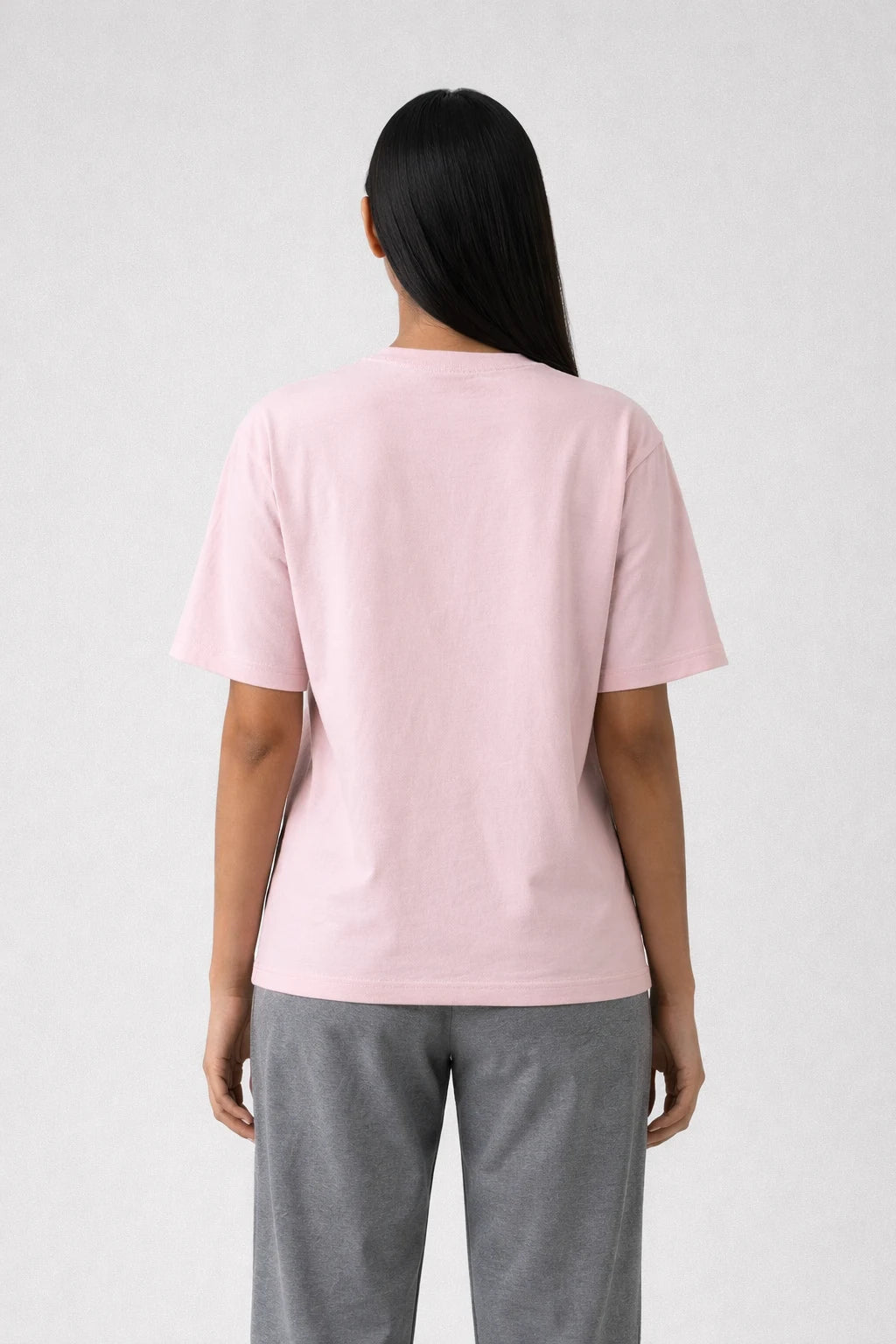 womens pink crew neck t shirt