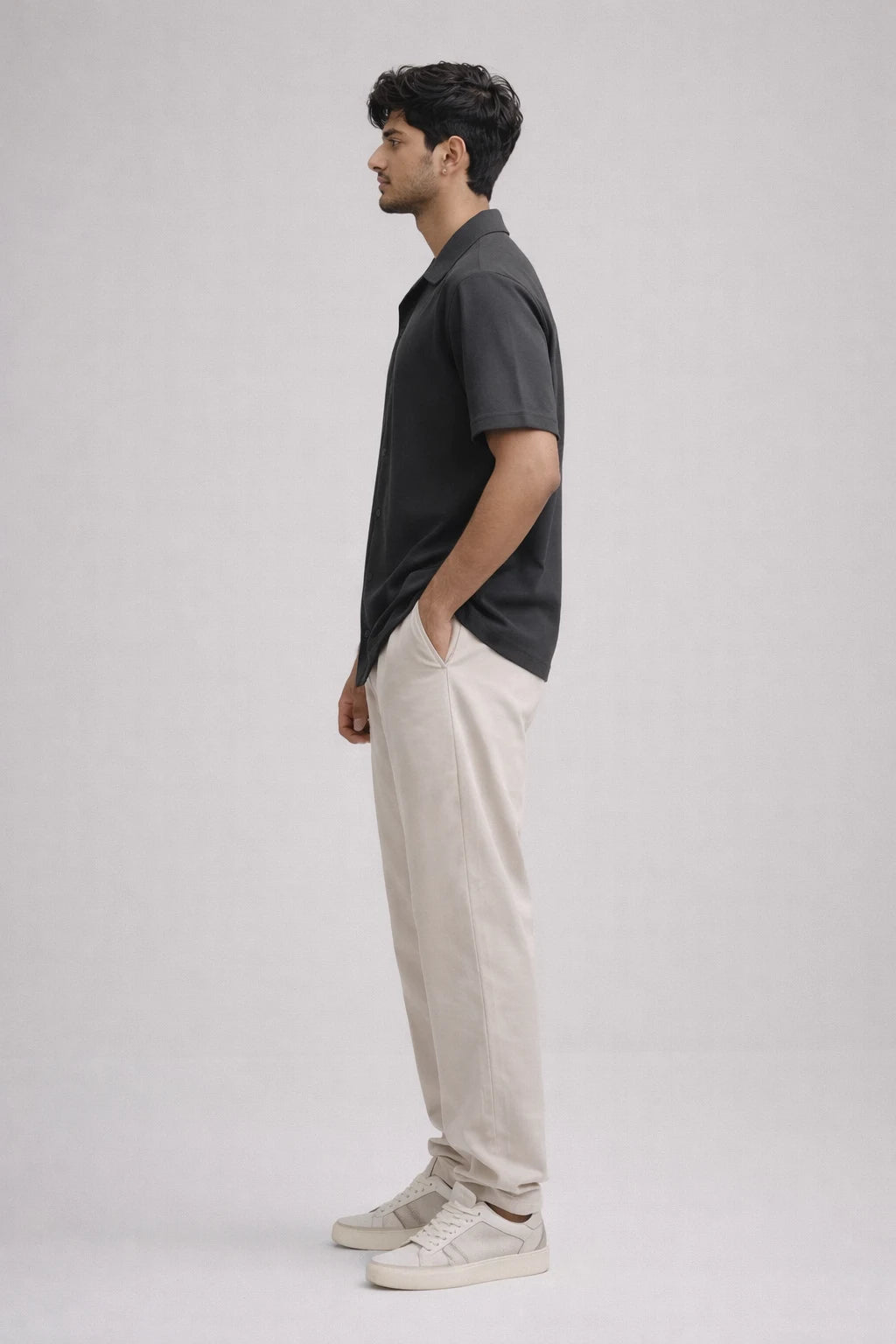 Dark Grey Resort Collar Shirt