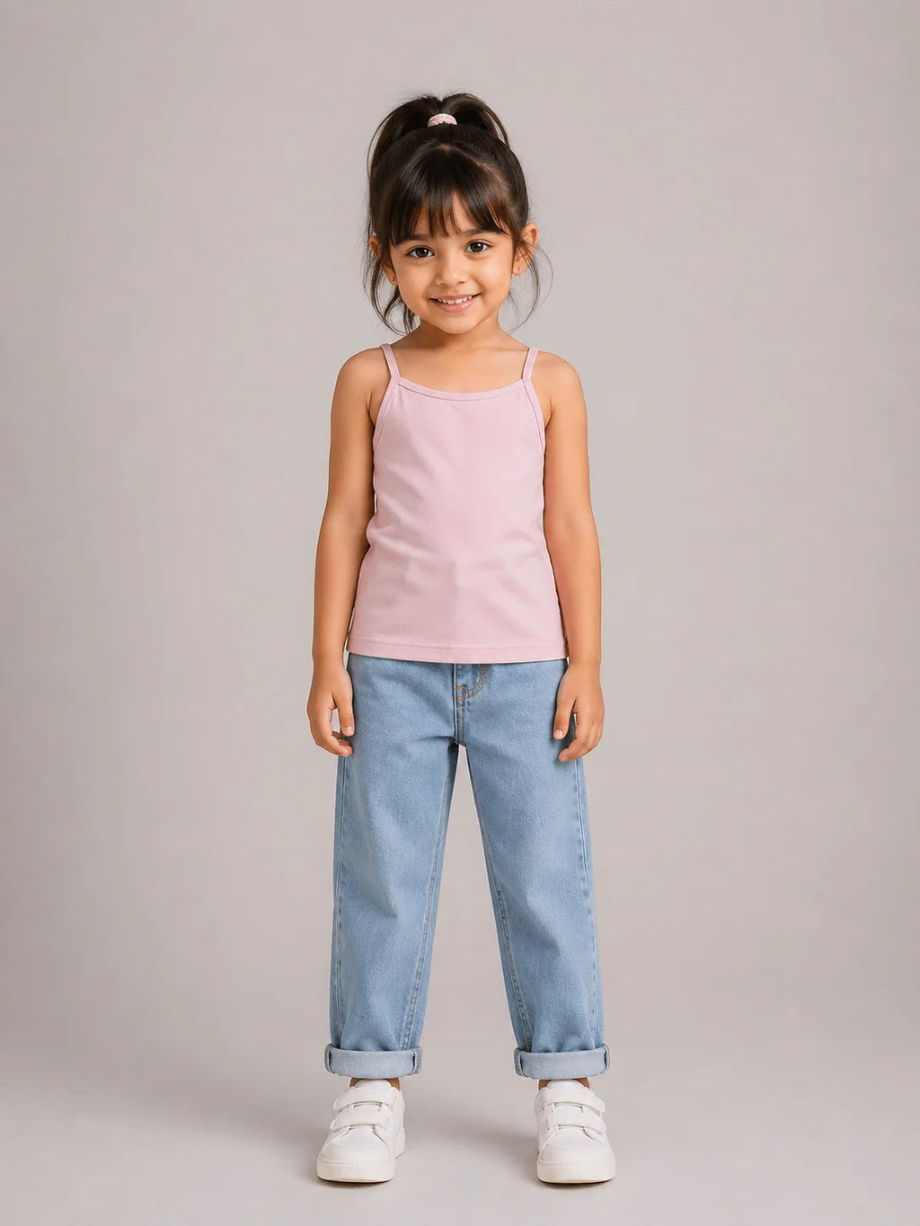 Girls Spaghetti top: Peachy Pink