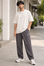 Dark Grey Cargo Track Pants - Shop For Asha