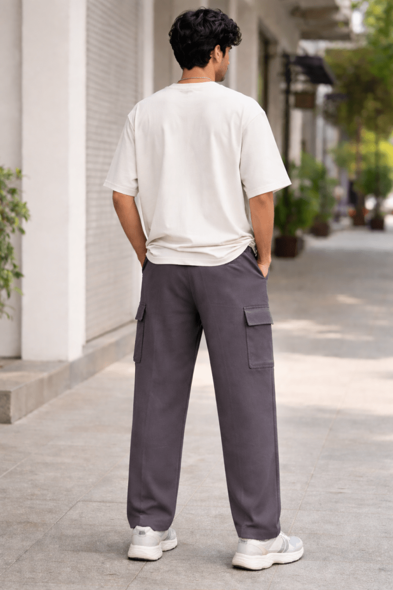 Dark Grey Cargo Track Pants - Shop For Asha