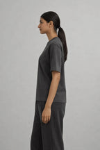 Dark Grey Crew Neck T-Shirt - Shop For Asha