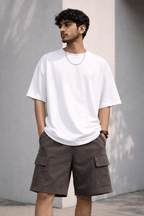 Dark Grey French Terry Cargo Shorts - Shop For Asha