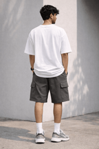Dark Grey French Terry Cargo Shorts - Shop For Asha