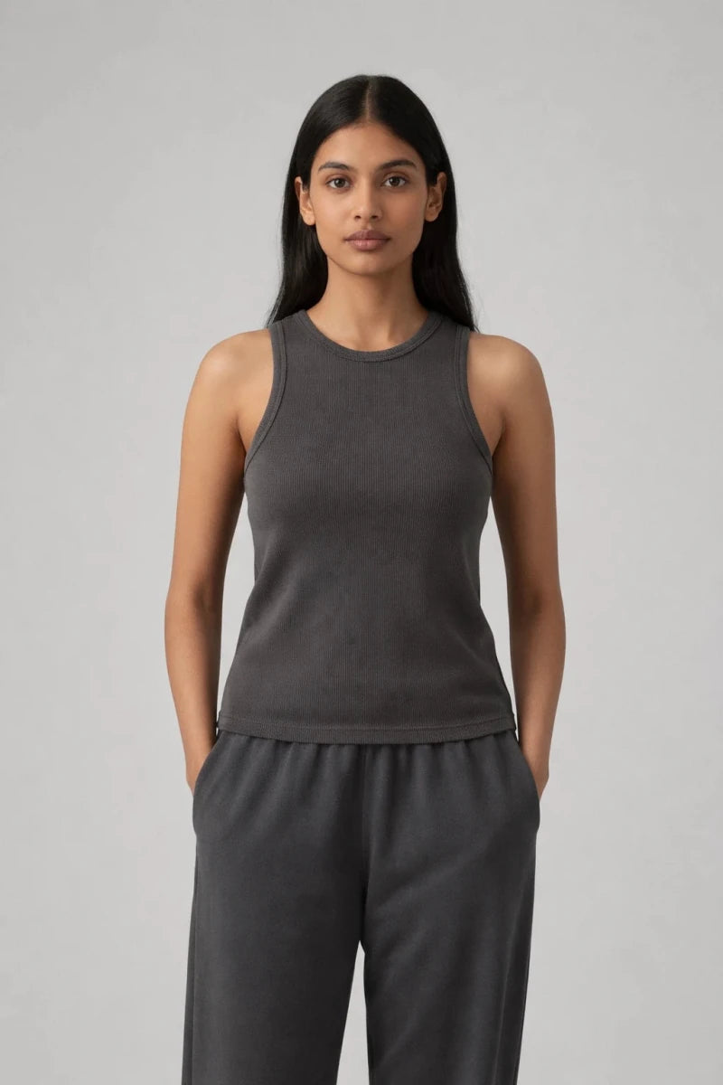Dark Grey Tank Top - Shop For Asha