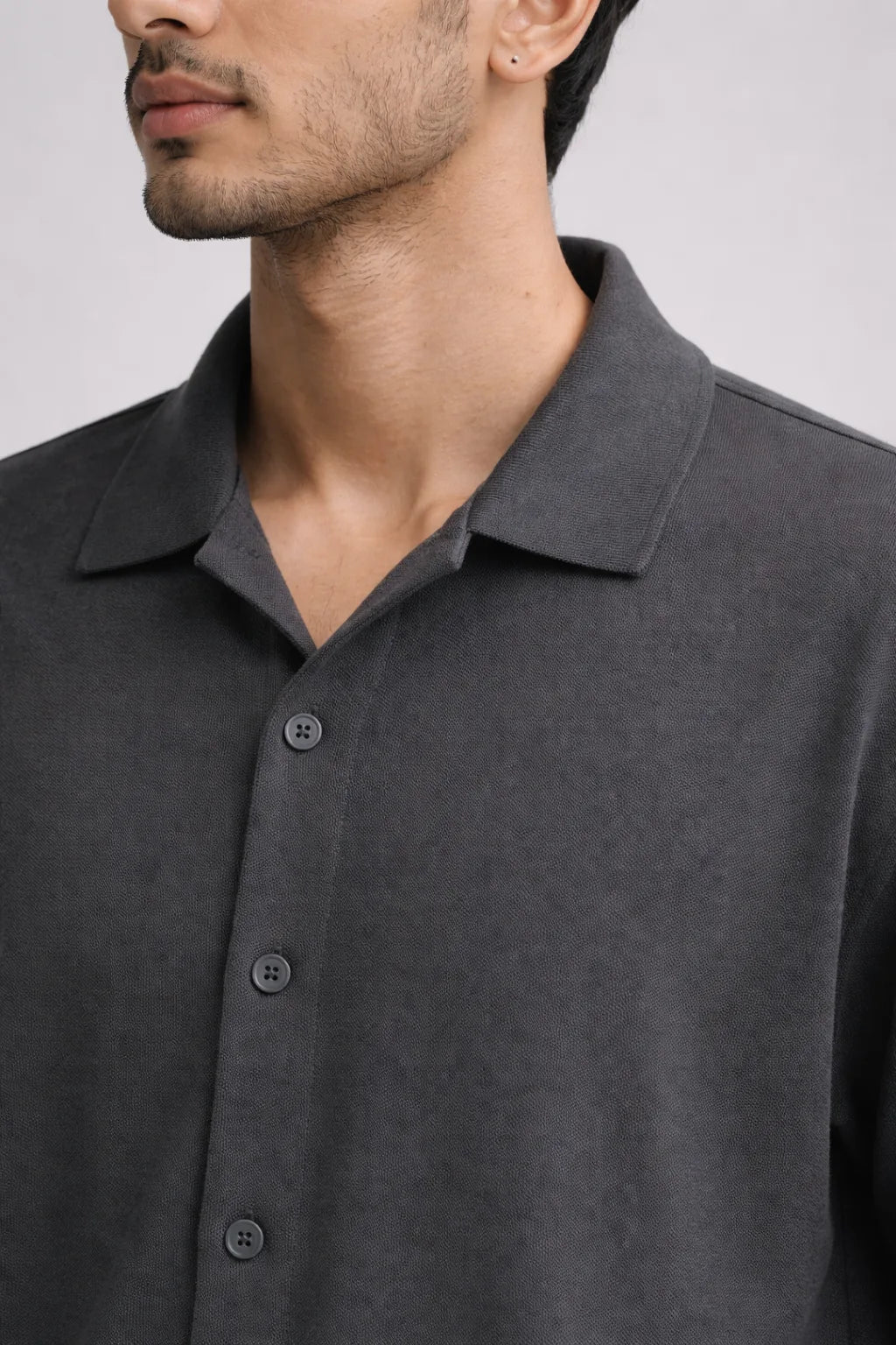 Dark Grey Resort Collar Shirt