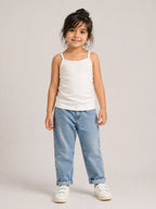 Girls Spaghetti top: White