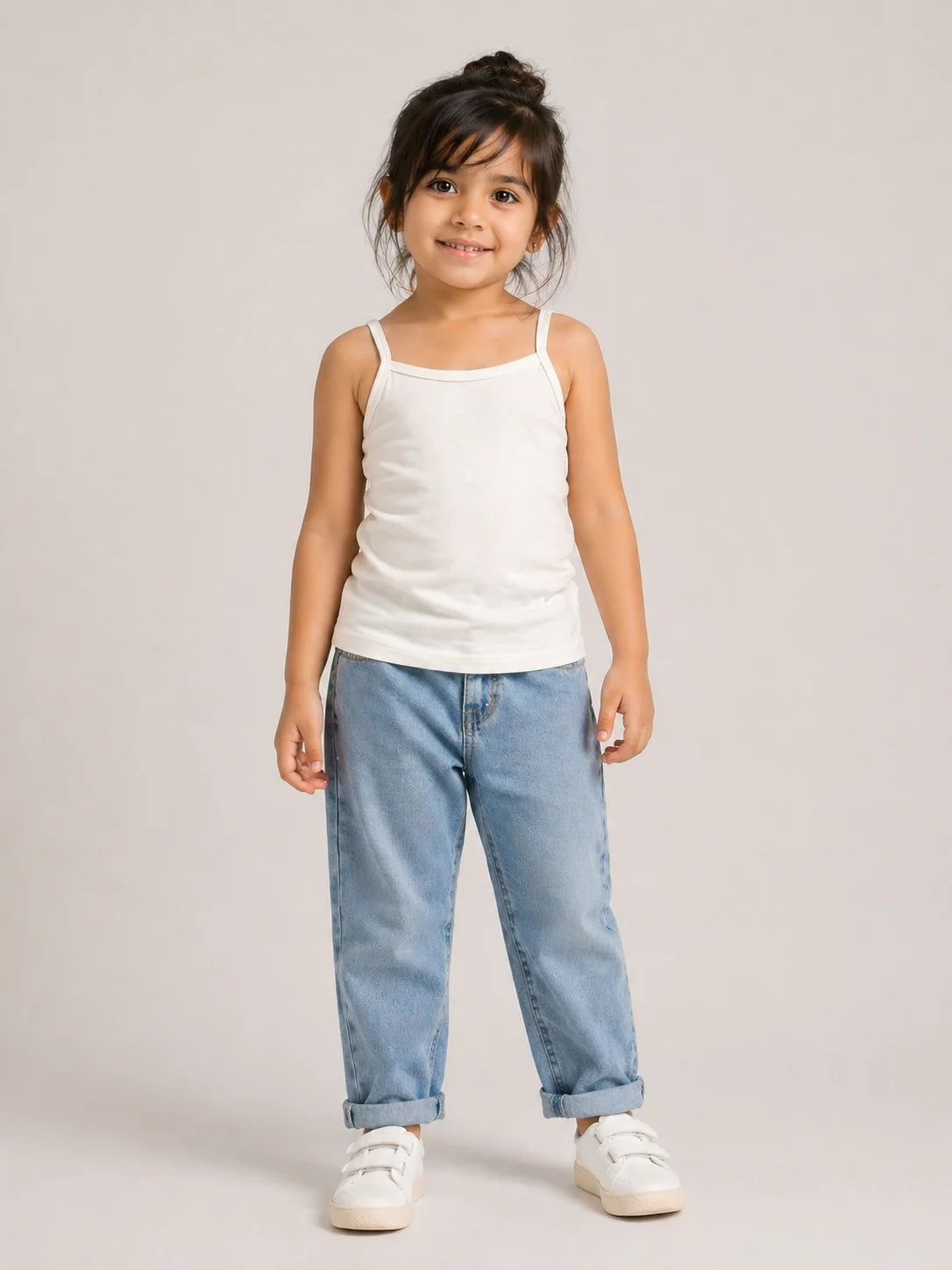 Girls Spaghetti top: White