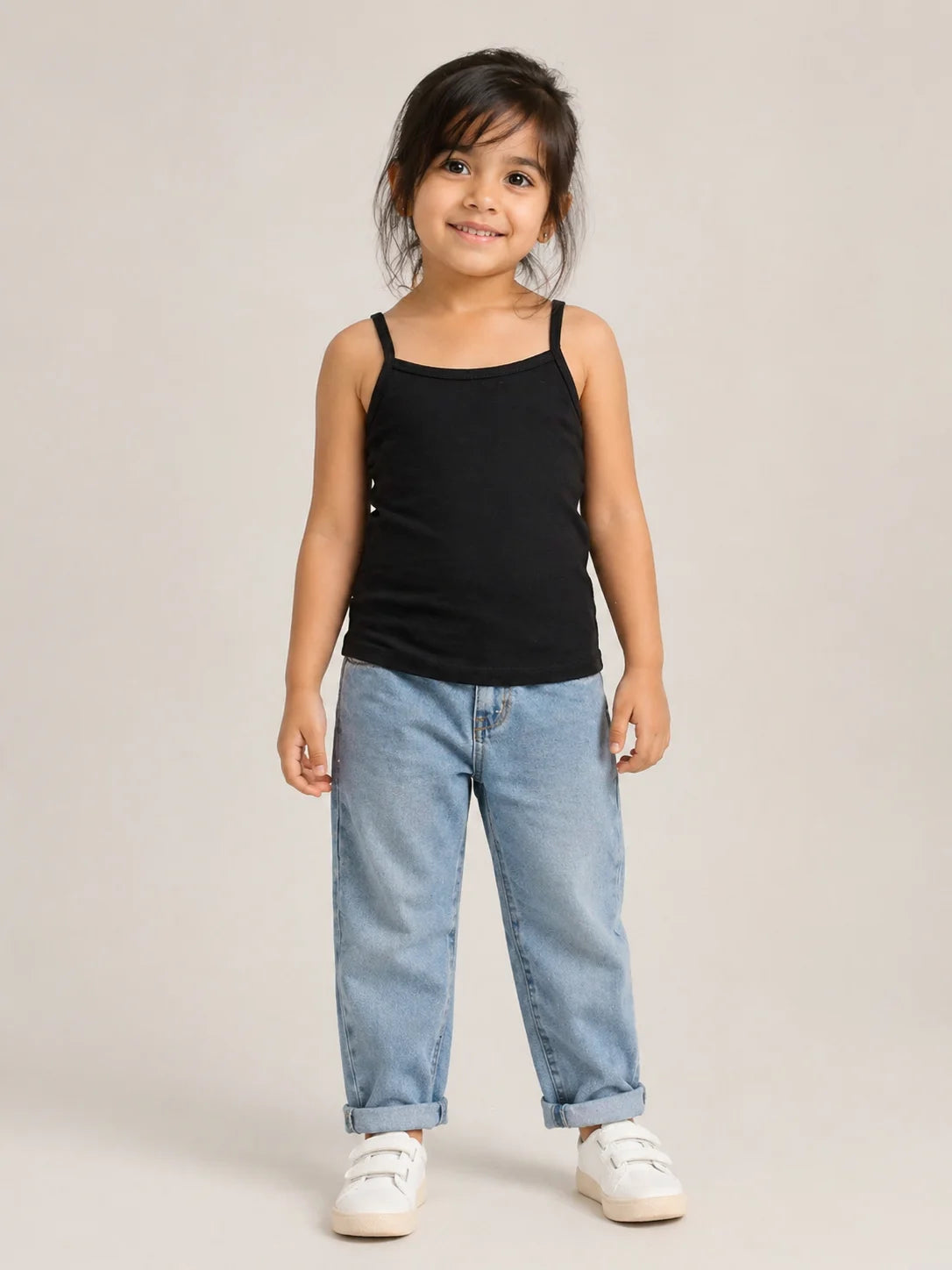 Girls Spaghetti top: Black