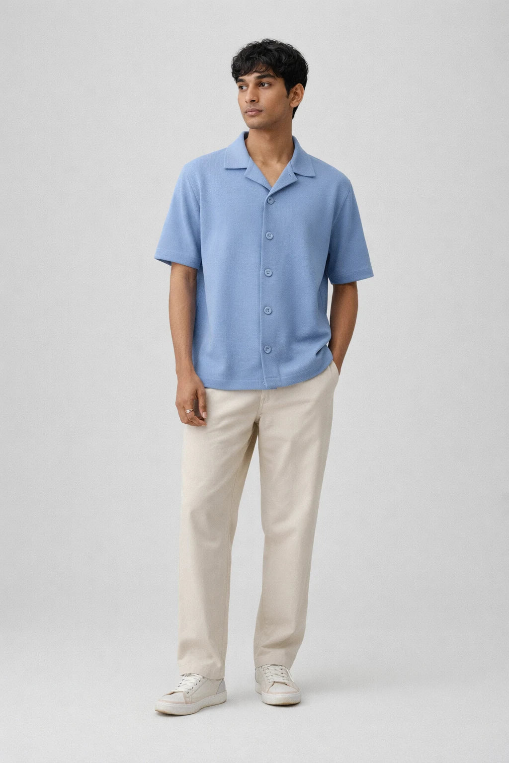 Resort Collar Shirt: Powder Blue
