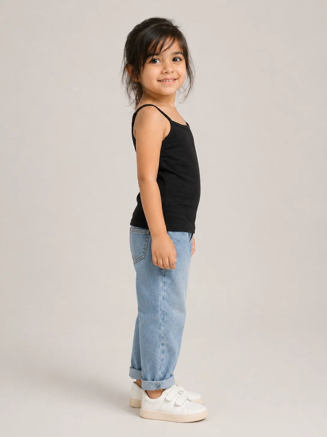Girls Spaghetti top: Black