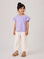 Girls Flutter Sleeve Top: Lilac - Shop For Asha