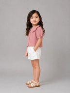Girls Peterpan collar top pink - Shop For Asha