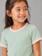 Girls rib top mint green - Shop For Asha