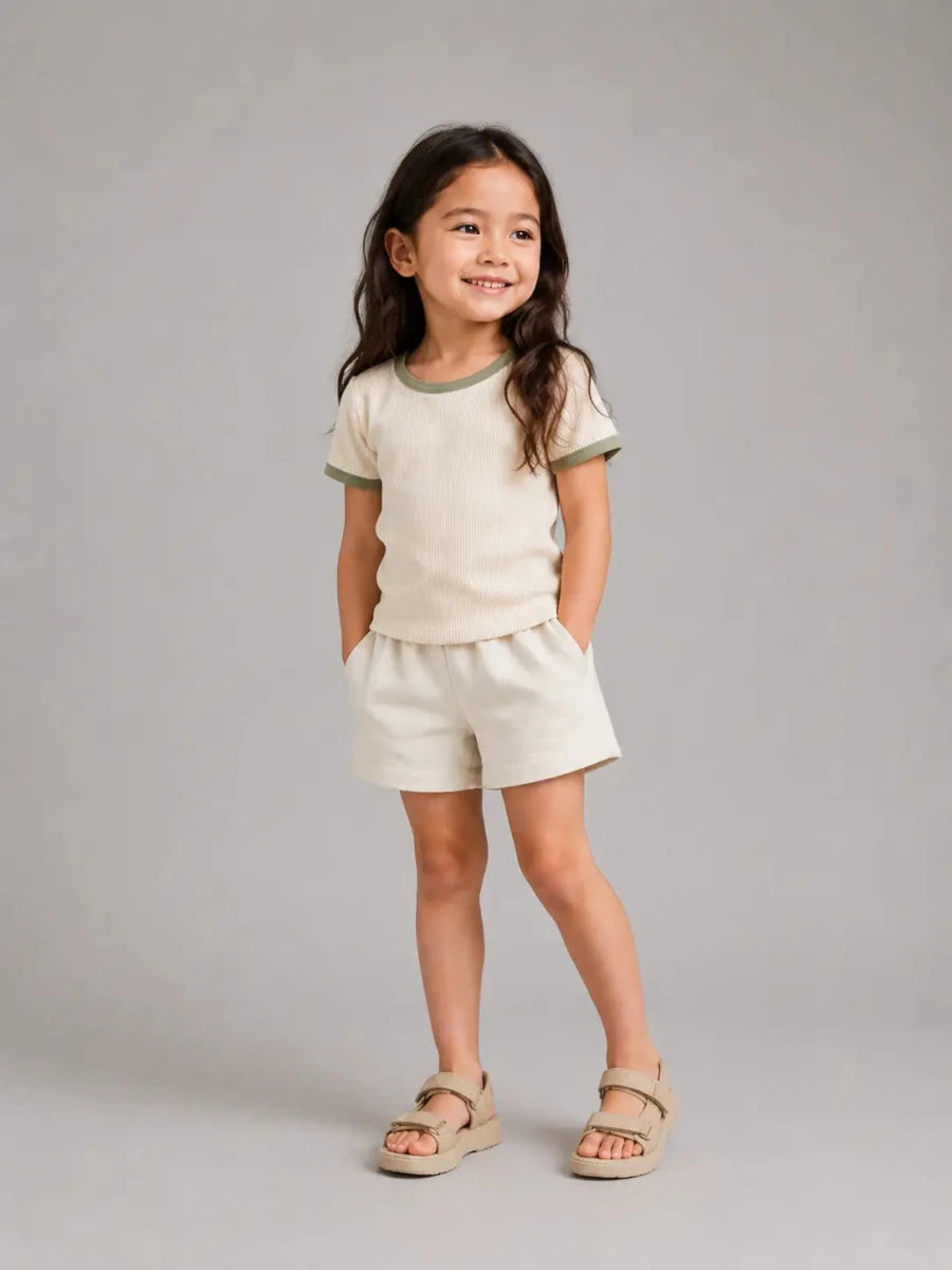Girls rib top off white - Shop For Asha