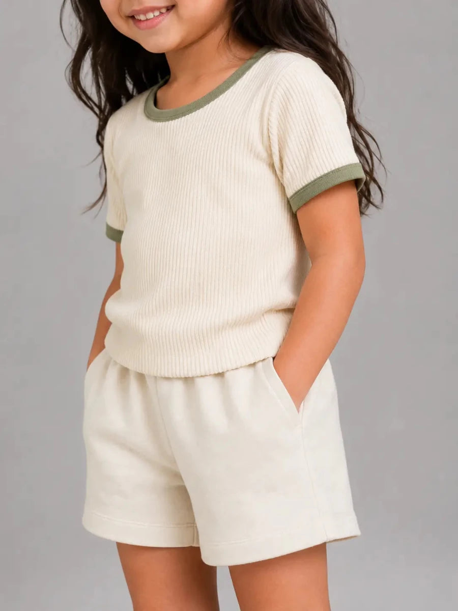 Girls rib top off white - Shop For Asha