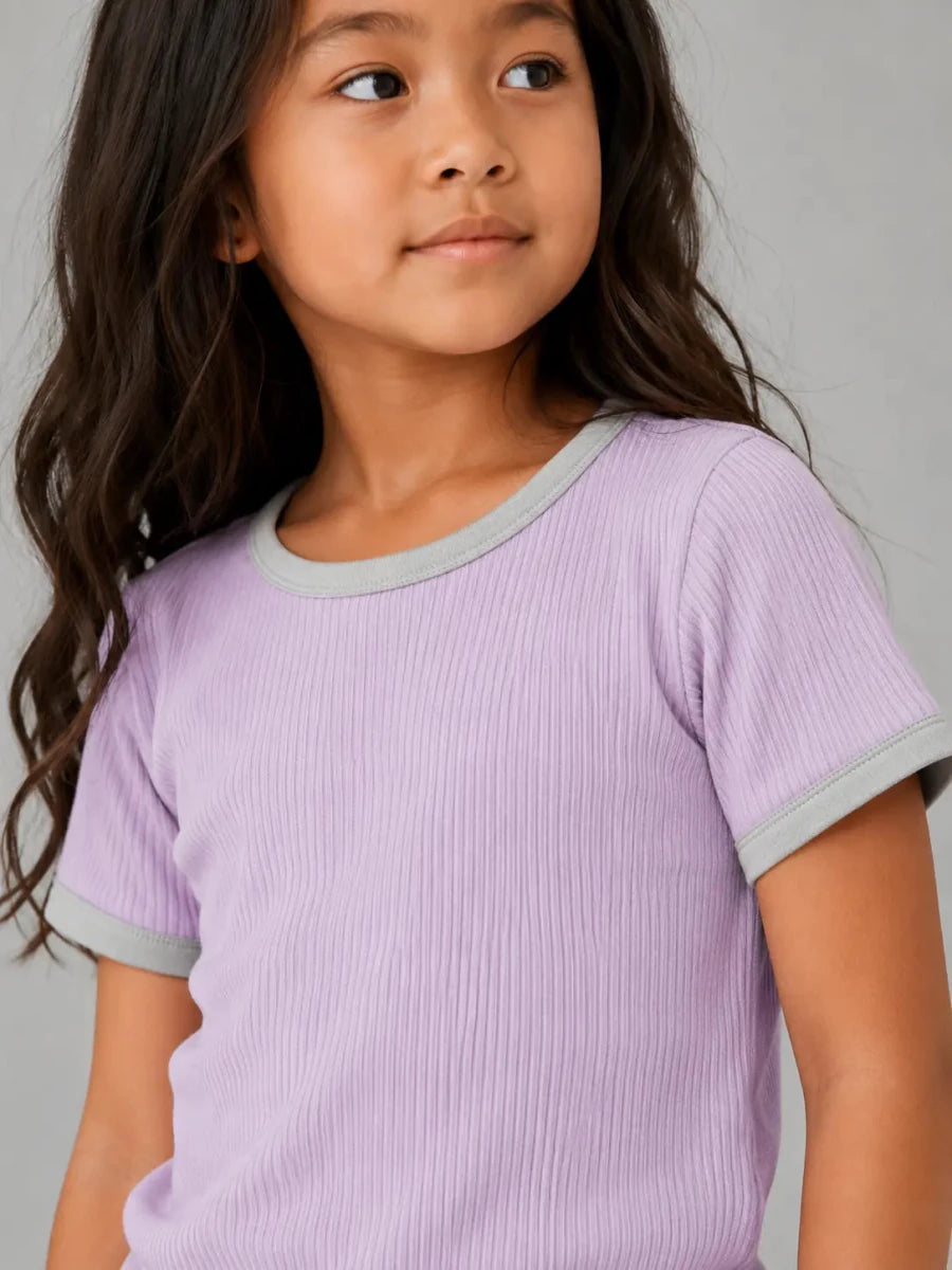 Girls rib top Purple - Shop For Asha