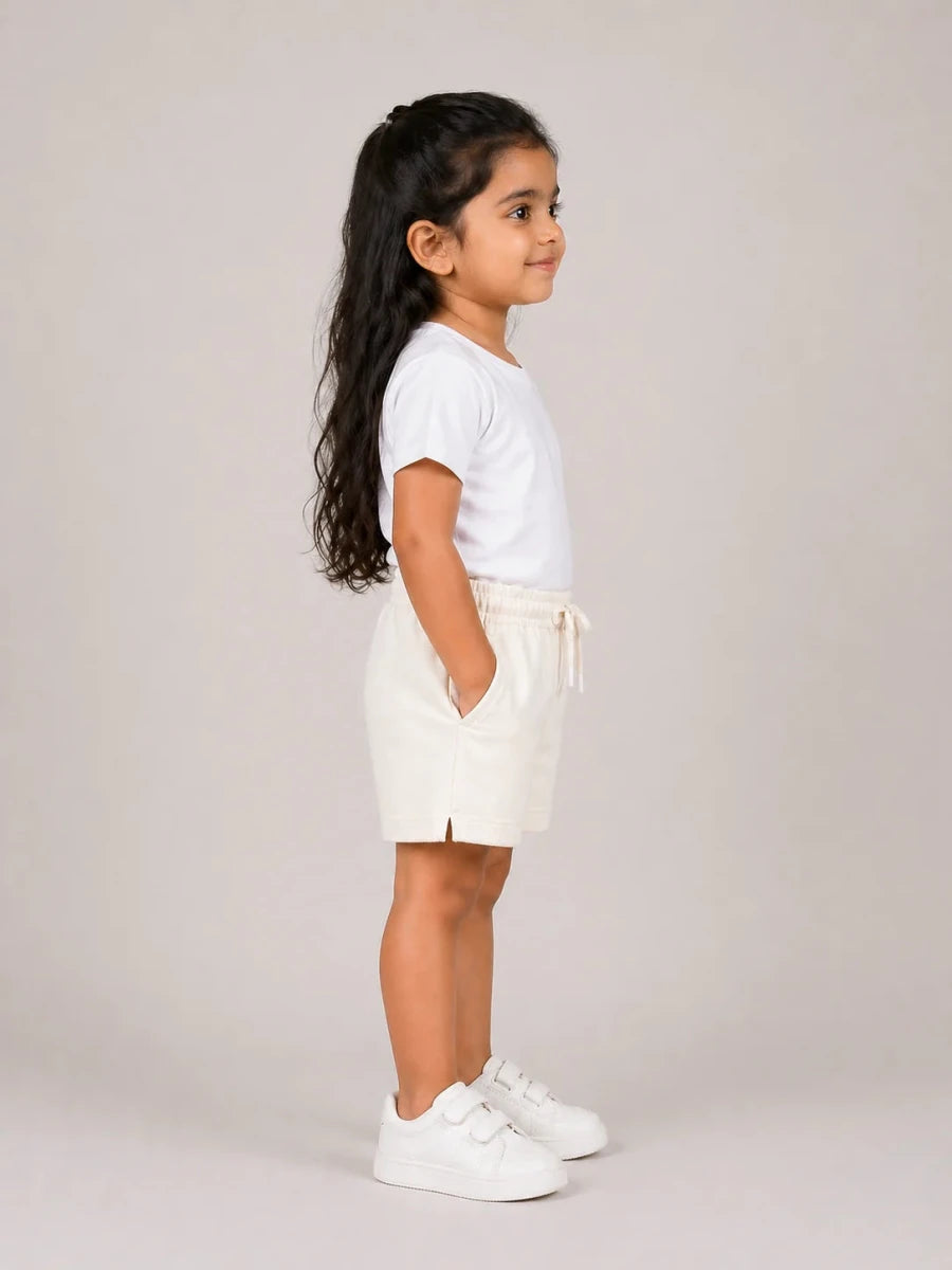 Girls Shorts: Coconut White - Shop For Asha