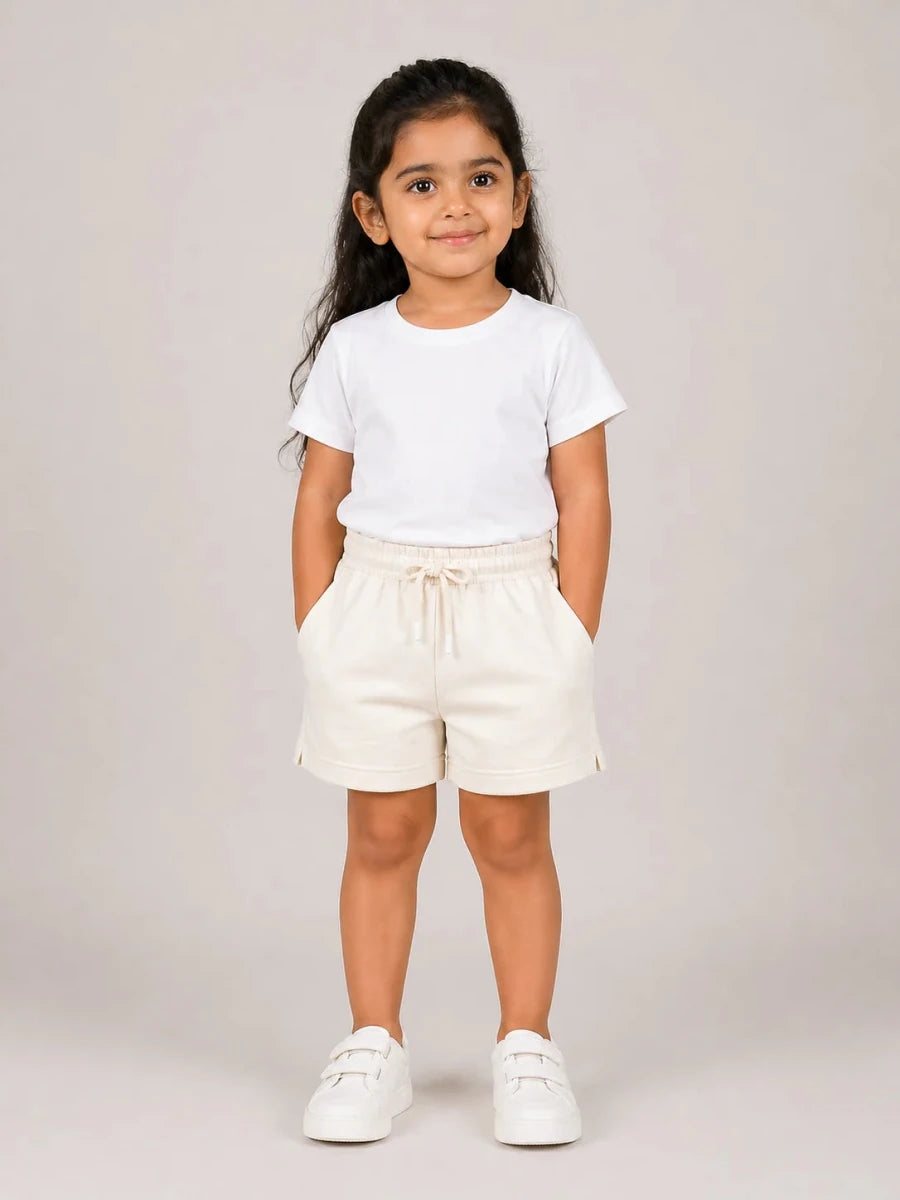 Girls Shorts: Coconut White - Shop For Asha