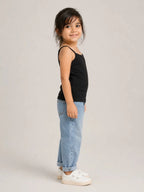 Girls Spaghetti top: Black - Shop For Asha