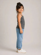 Girls Spaghetti top: Dark Grey - Shop For Asha