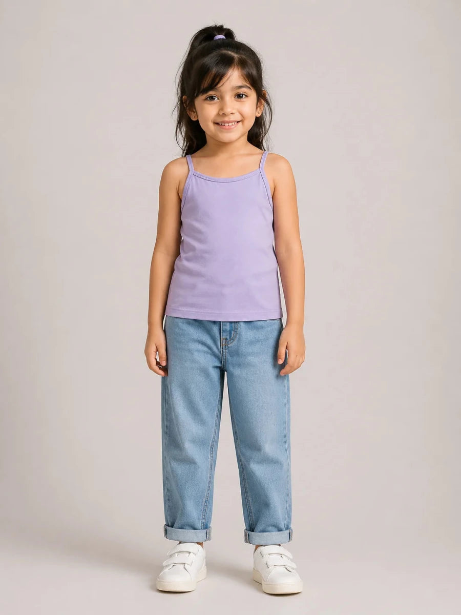 Girls Spaghetti top: Lilac - Shop For Asha
