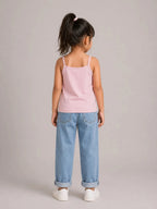 Girls Spaghetti top: Peachy Pink - Shop For Asha