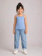 Girls Spaghetti top: Powder Blue - Shop For Asha