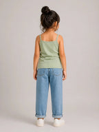 Girls Spaghetti top: Sage Green - Shop For Asha
