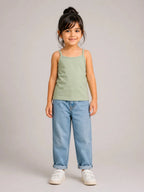 Girls Spaghetti top: Sage Green - Shop For Asha