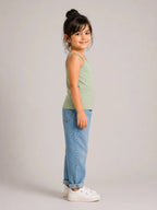 Girls Spaghetti top: Sage Green - Shop For Asha