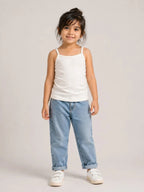 Girls Spaghetti top: White - Shop For Asha