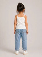 Girls Spaghetti top: White - Shop For Asha
