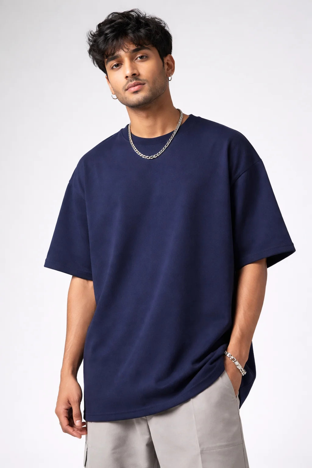 Navy Blue Over Sized Fit T-Shirt