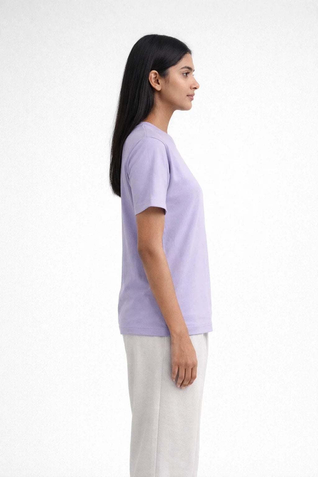 lilac crew neck womens t shirt