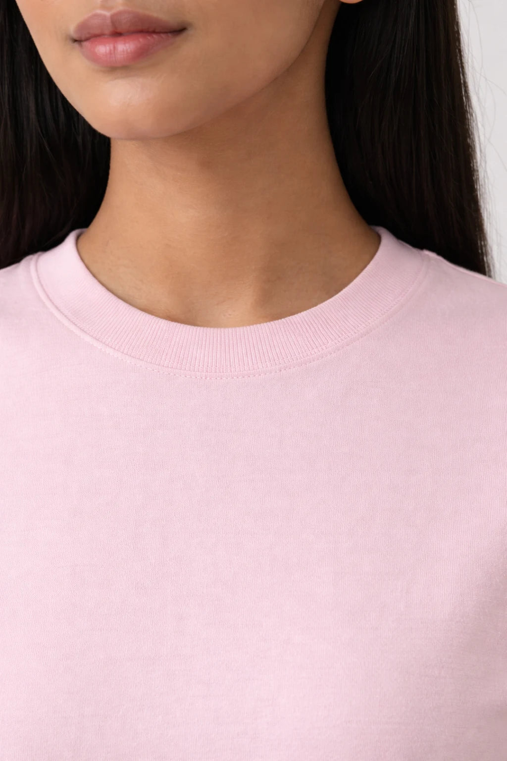 womens pink crew neck t shirt