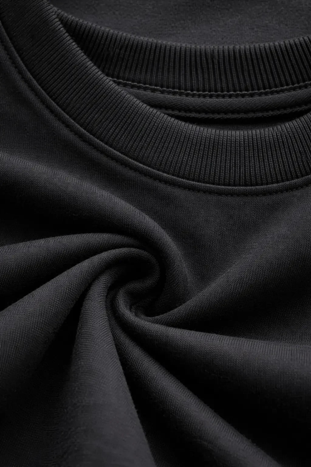 Women’s black regular fit t-shirt made from 200 GSM 100% cotton with structured rib neckline