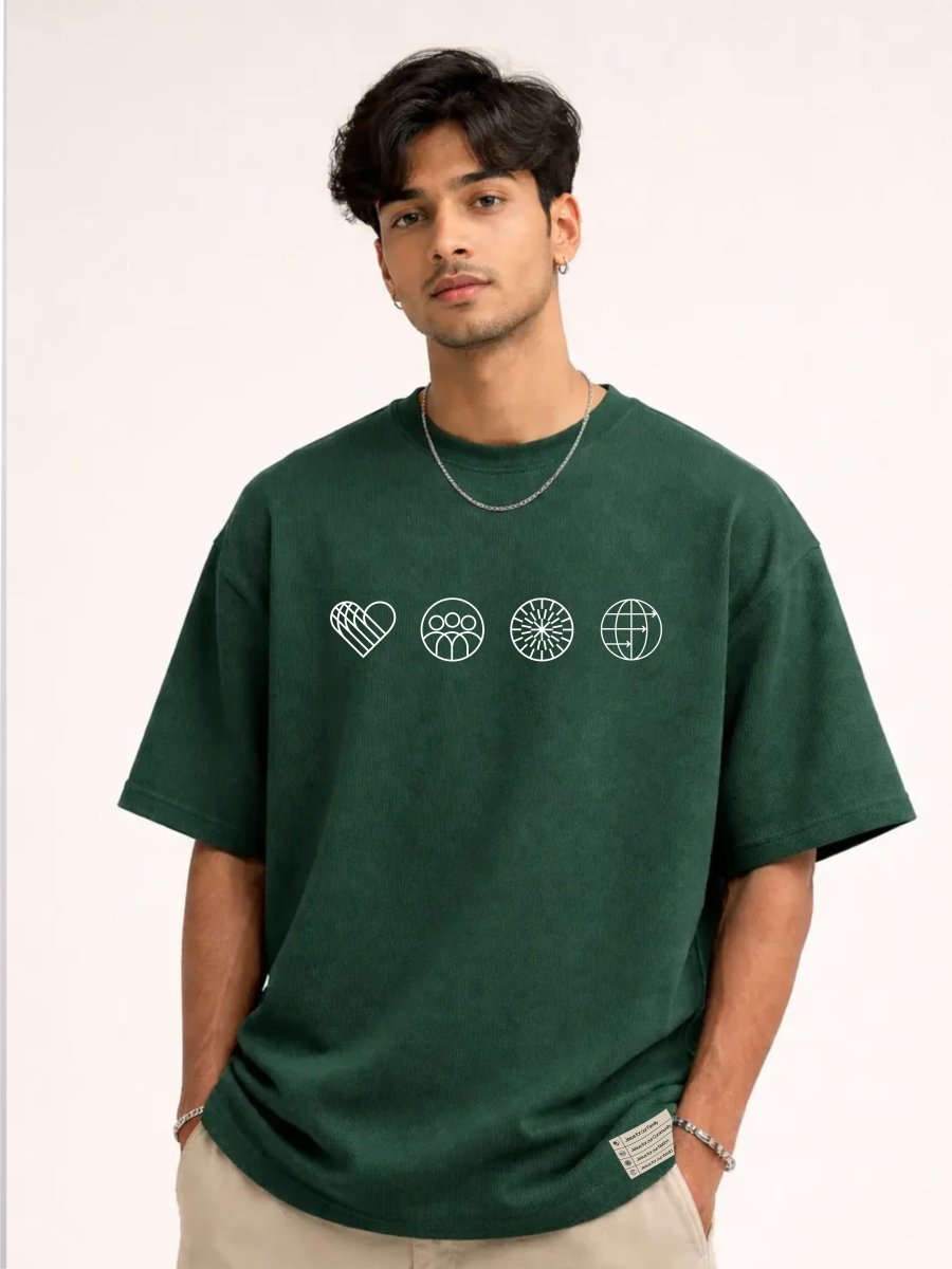 "Jesus For.." Rain Forest Green Over Sized Fit T-Shirt - Shop For Asha