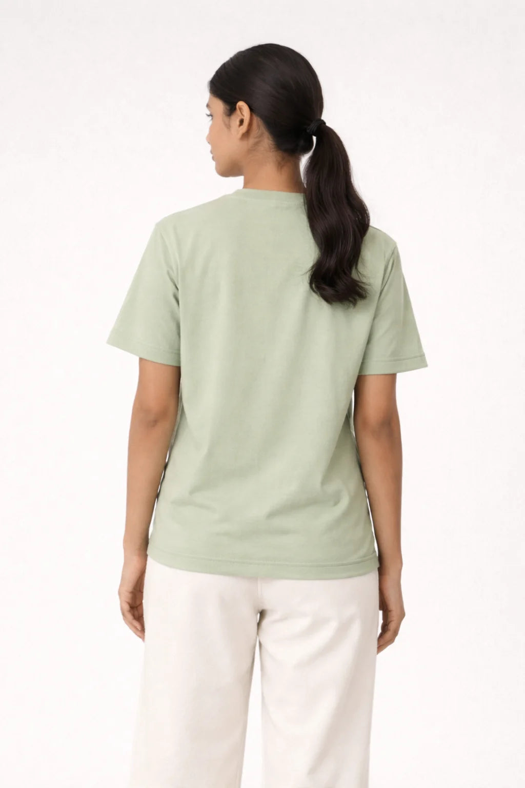 sage green regular fit t shirt