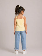Girls Spaghetti top: Pastel Yellow