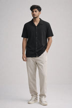 Black Resort Collar Shirt